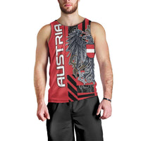 Personalized Austria Men Tank Top Black Eagle Badge With Patterns - Wonder Print Shop