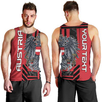 Personalized Austria Men Tank Top Black Eagle Badge With Patterns - Wonder Print Shop