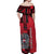 Personalized Austria Off Shoulder Maxi Dress Black Eagle Badge With Patterns - Wonder Print Shop