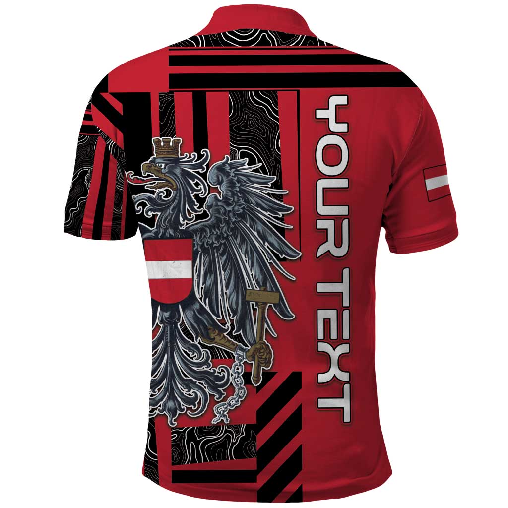 Personalized Austria Polo Shirt Black Eagle Badge With Patterns - Wonder Print Shop