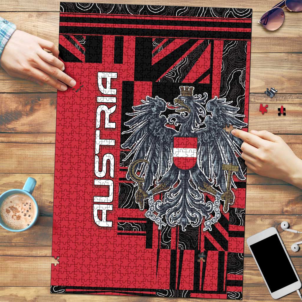 Austria Puzzle Black Eagle Badge With Patterns - Wonder Print Shop