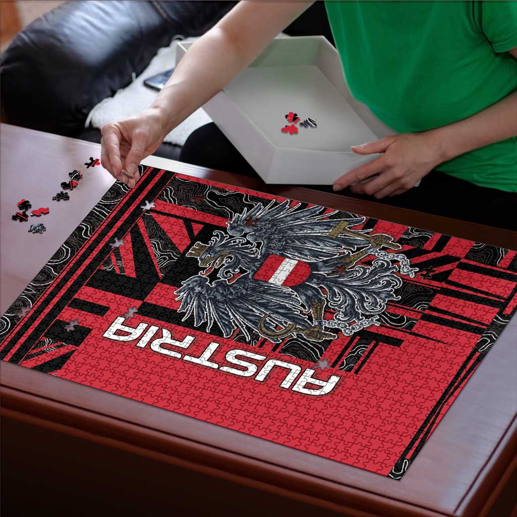 Austria Puzzle Black Eagle Badge With Patterns - Wonder Print Shop