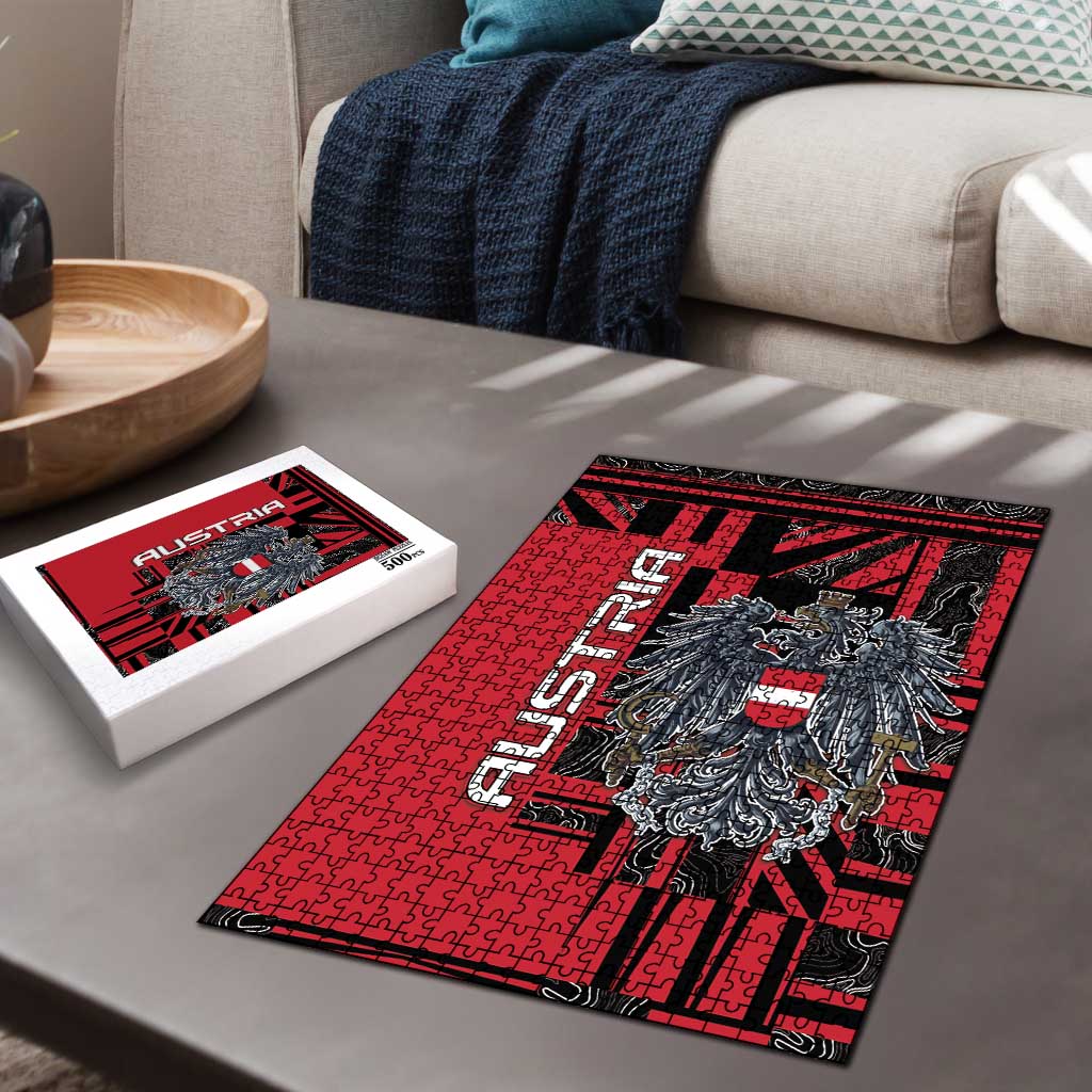 Austria Puzzle Black Eagle Badge With Patterns - Wonder Print Shop