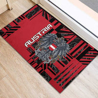 Austria Rubber Doormat Black Eagle Badge With Patterns - Wonder Print Shop