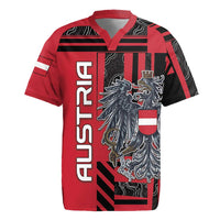 Personalized Austria Rugby Jersey Black Eagle Badge With Patterns - Wonder Print Shop