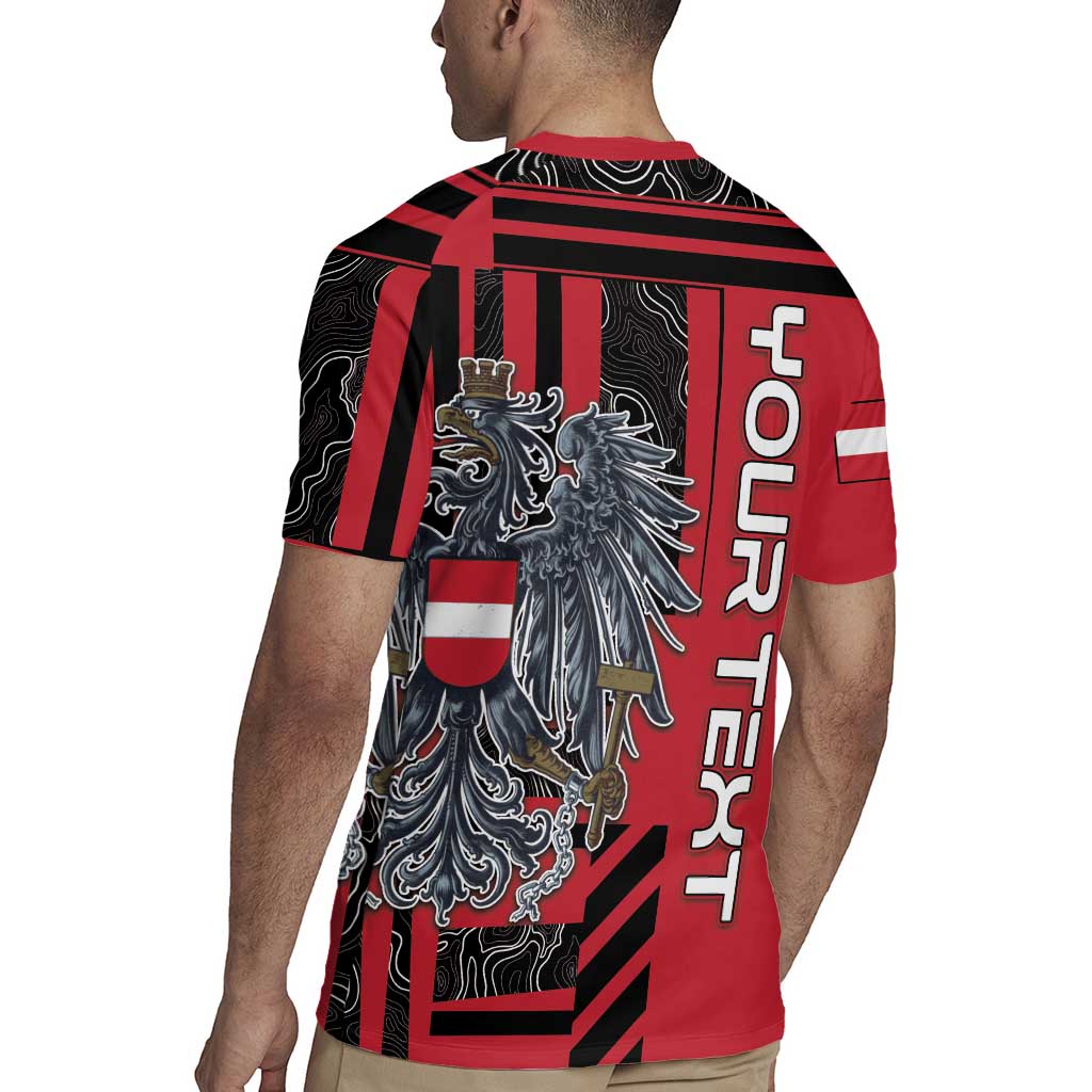 Personalized Austria Rugby Jersey Black Eagle Badge With Patterns - Wonder Print Shop