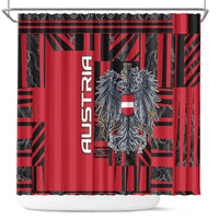 Austria Shower Curtain Black Eagle Badge With Patterns - Wonder Print Shop