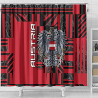 Austria Shower Curtain Black Eagle Badge With Patterns - Wonder Print Shop