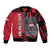 Personalized Austria Sleeve Zip Bomber Jacket Black Eagle Badge With Patterns - Wonder Print Shop