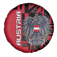Austria Spare Tire Cover Black Eagle Badge With Patterns - Wonder Print Shop