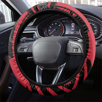 Austria Steering Wheel Cover Black Eagle Badge With Patterns - Wonder Print Shop