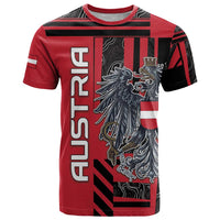 Personalized Austria T Shirt Black Eagle Badge With Patterns - Wonder Print Shop