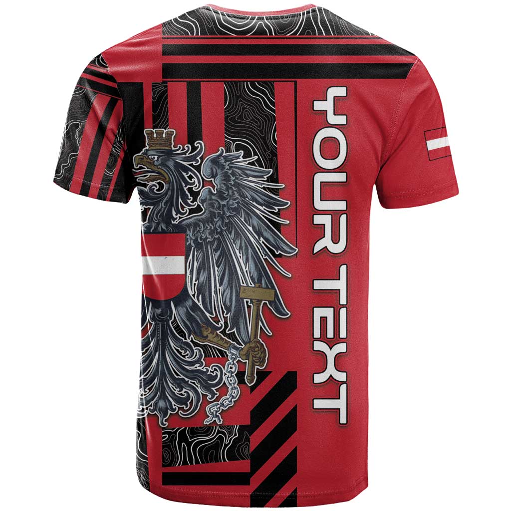 Personalized Austria T Shirt Black Eagle Badge With Patterns - Wonder Print Shop