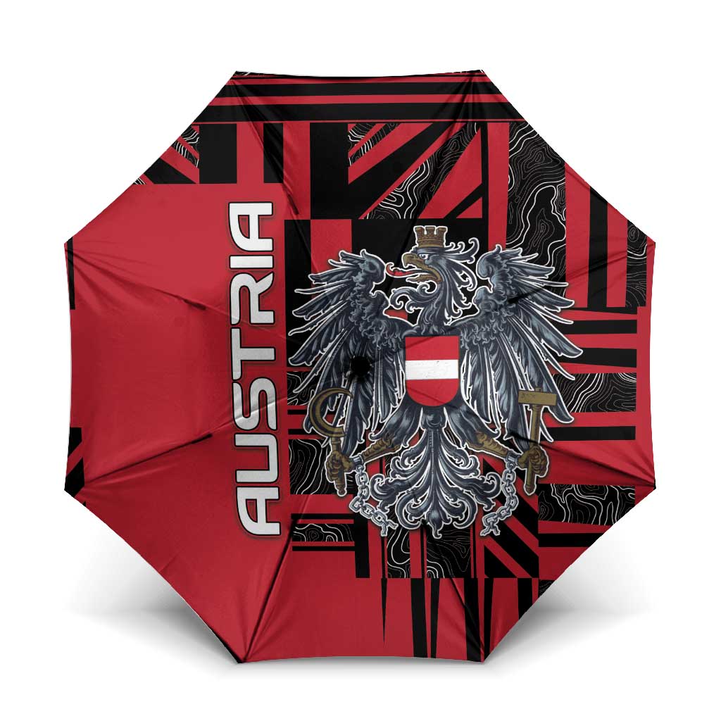 Austria Umbrella Black Eagle Badge With Patterns - Wonder Print Shop