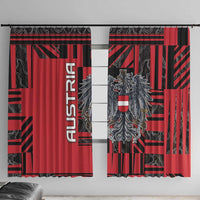 Austria Window Curtain Black Eagle Badge With Patterns - Wonder Print Shop