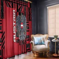 Austria Window Curtain Black Eagle Badge With Patterns - Wonder Print Shop