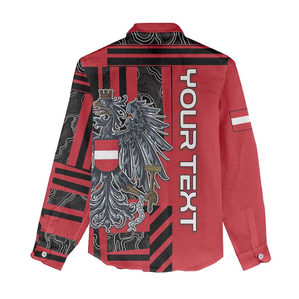 Personalized Austria Women Casual Shirt Black Eagle Badge With Patterns - Wonder Print Shop