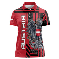 Personalized Austria Women Polo Shirt Black Eagle Badge With Patterns - Wonder Print Shop