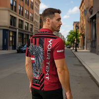 Personalized Austria Zipper Polo Shirt Black Eagle Badge With Patterns - Wonder Print Shop