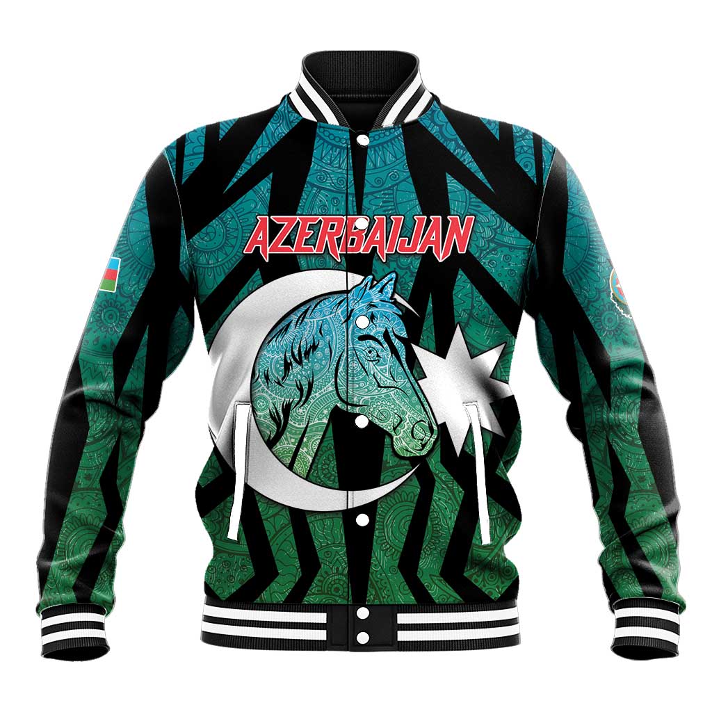 Personalized Azerbaijan Baseball Jacket Karabakh Horse Tattoo - Wonder Print Shop