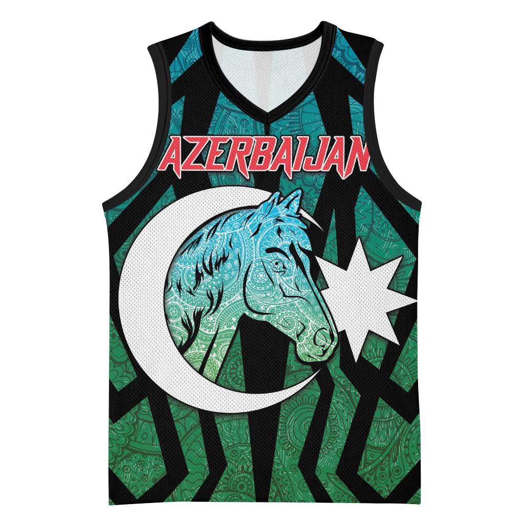 Personalized Azerbaijan Basketball Jersey Karabakh Horse Tattoo - Wonder Print Shop