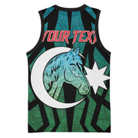 Personalized Azerbaijan Basketball Jersey Karabakh Horse Tattoo - Wonder Print Shop