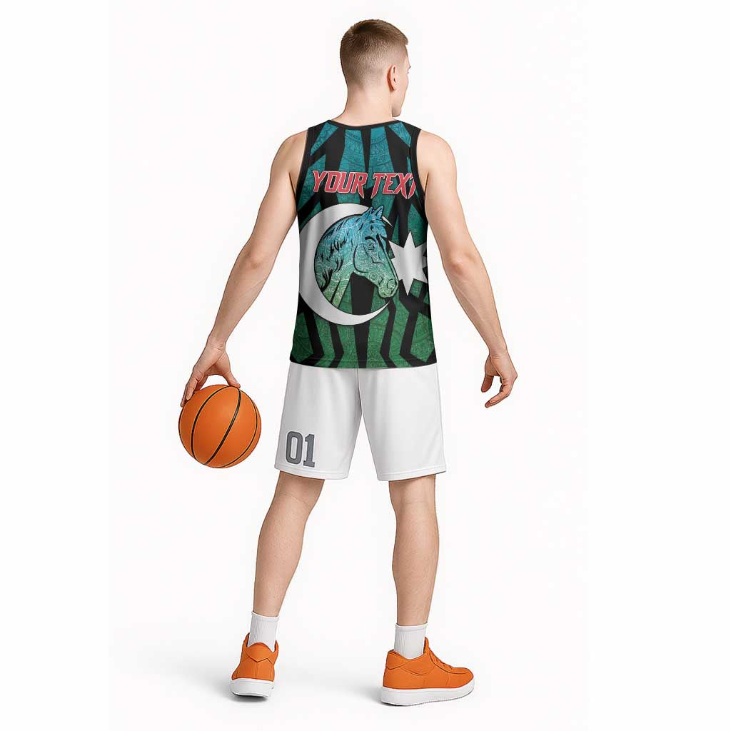 Personalized Azerbaijan Basketball Jersey Karabakh Horse Tattoo - Wonder Print Shop