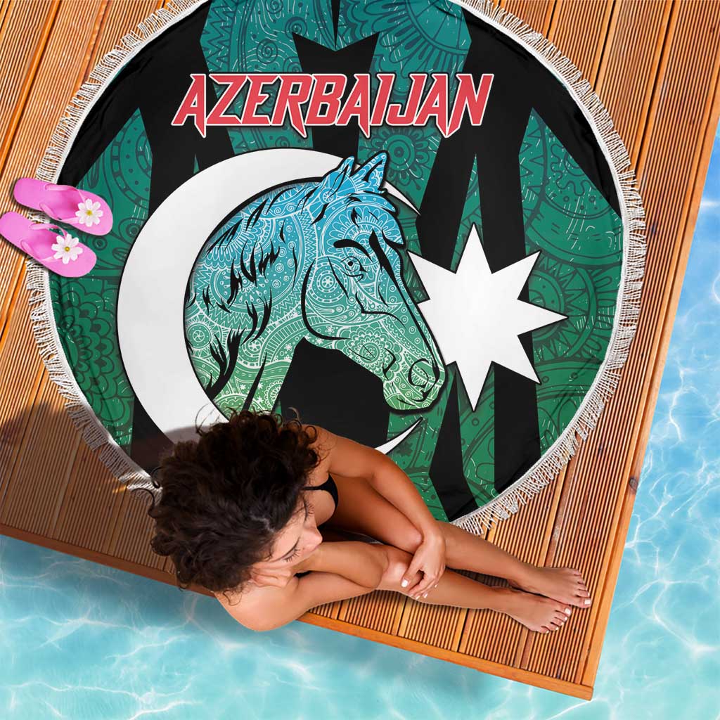 Azerbaijan Beach Blanket Karabakh Horse Tattoo - Wonder Print Shop