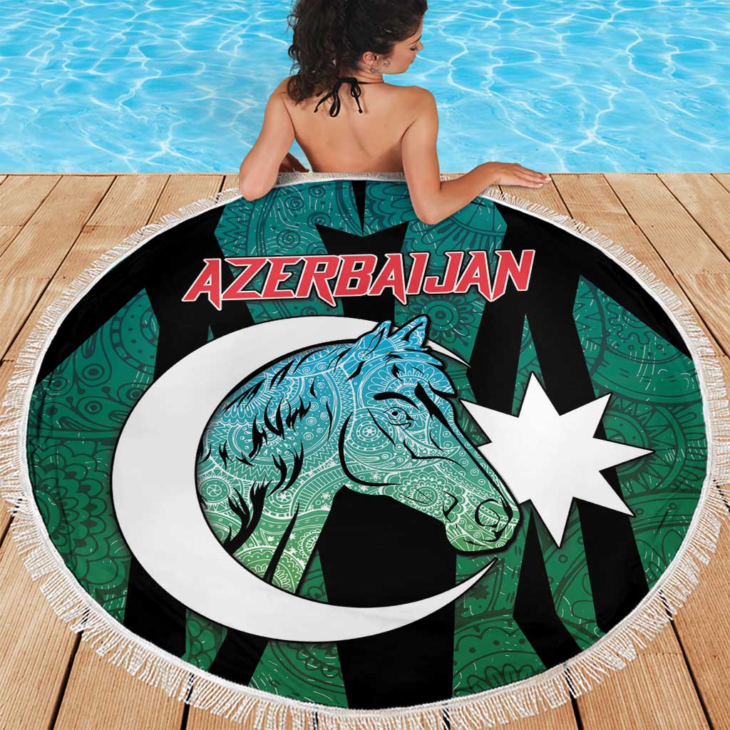 Azerbaijan Beach Blanket Karabakh Horse Tattoo - Wonder Print Shop