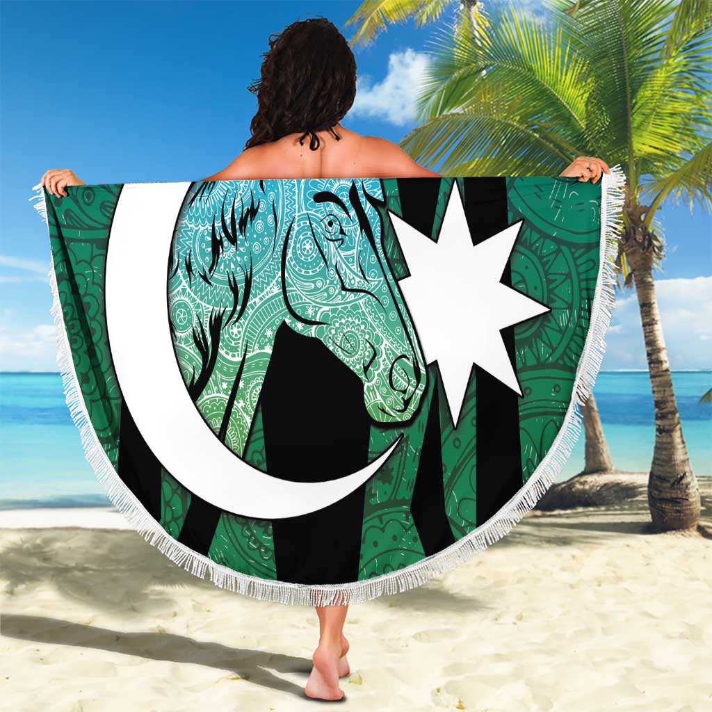 Azerbaijan Beach Blanket Karabakh Horse Tattoo - Wonder Print Shop