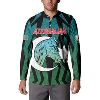 Personalized Azerbaijan Button Sweatshirt Karabakh Horse Tattoo - Wonder Print Shop