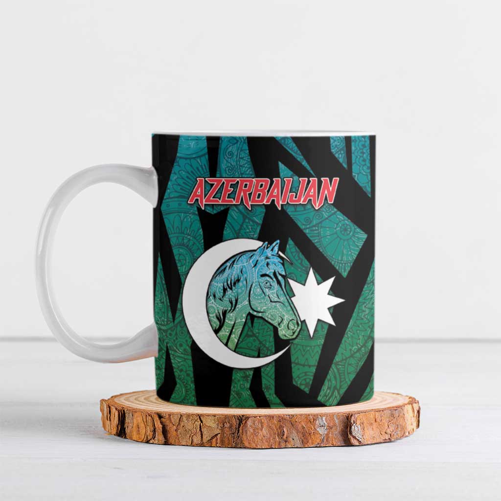 Personalized Azerbaijan Ceramic Mug Karabakh Horse Tattoo - Wonder Print Shop