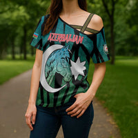 Personalized Azerbaijan Cross Shoulder Shirt Karabakh Horse Tattoo - Wonder Print Shop