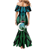 Personalized Azerbaijan Family Matching Mermaid Dress and Hawaiian Shirt Karabakh Horse Tattoo - Wonder Print Shop
