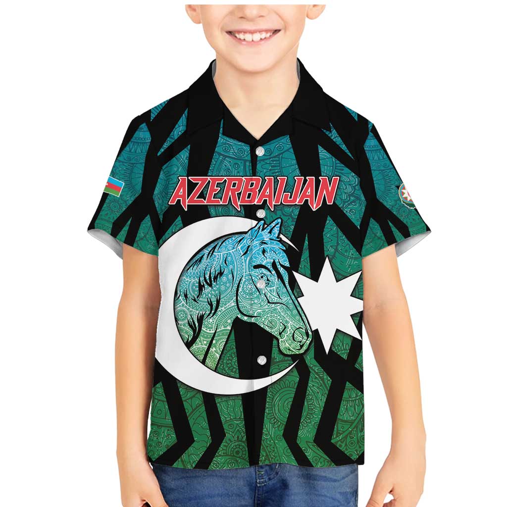 Personalized Azerbaijan Family Matching Mermaid Dress and Hawaiian Shirt Karabakh Horse Tattoo - Wonder Print Shop