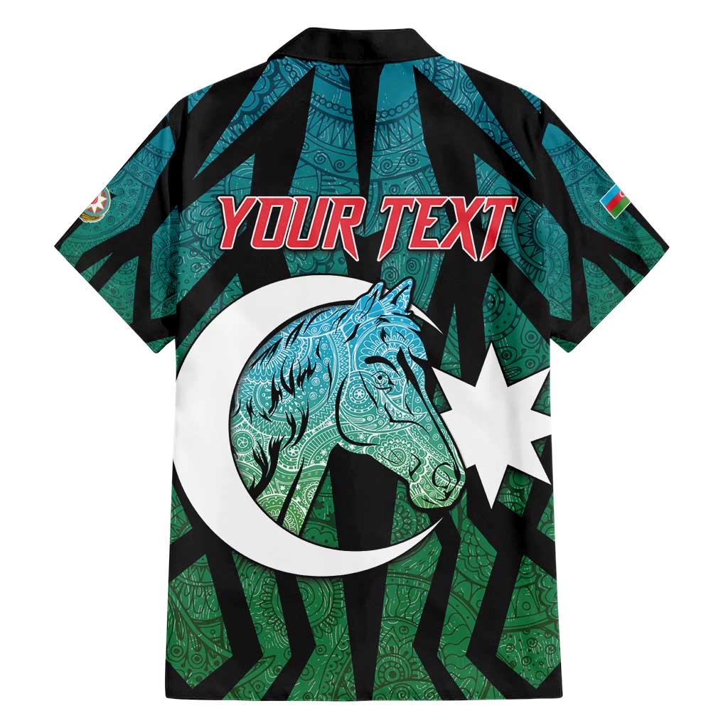 Personalized Azerbaijan Family Matching Short Sleeve Bodycon Dress and Hawaiian Shirt Karabakh Horse Tattoo - Wonder Print Shop