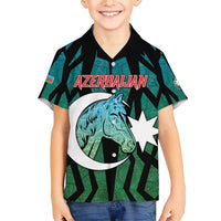 Personalized Azerbaijan Family Matching Short Sleeve Bodycon Dress and Hawaiian Shirt Karabakh Horse Tattoo - Wonder Print Shop