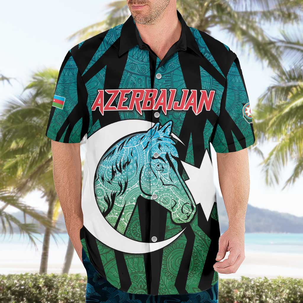 Personalized Azerbaijan Hawaiian Shirt Karabakh Horse Tattoo - Wonder Print Shop