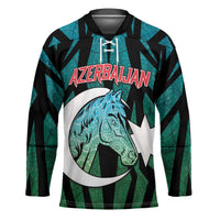 Personalized Azerbaijan Hockey Jersey Karabakh Horse Tattoo - Wonder Print Shop