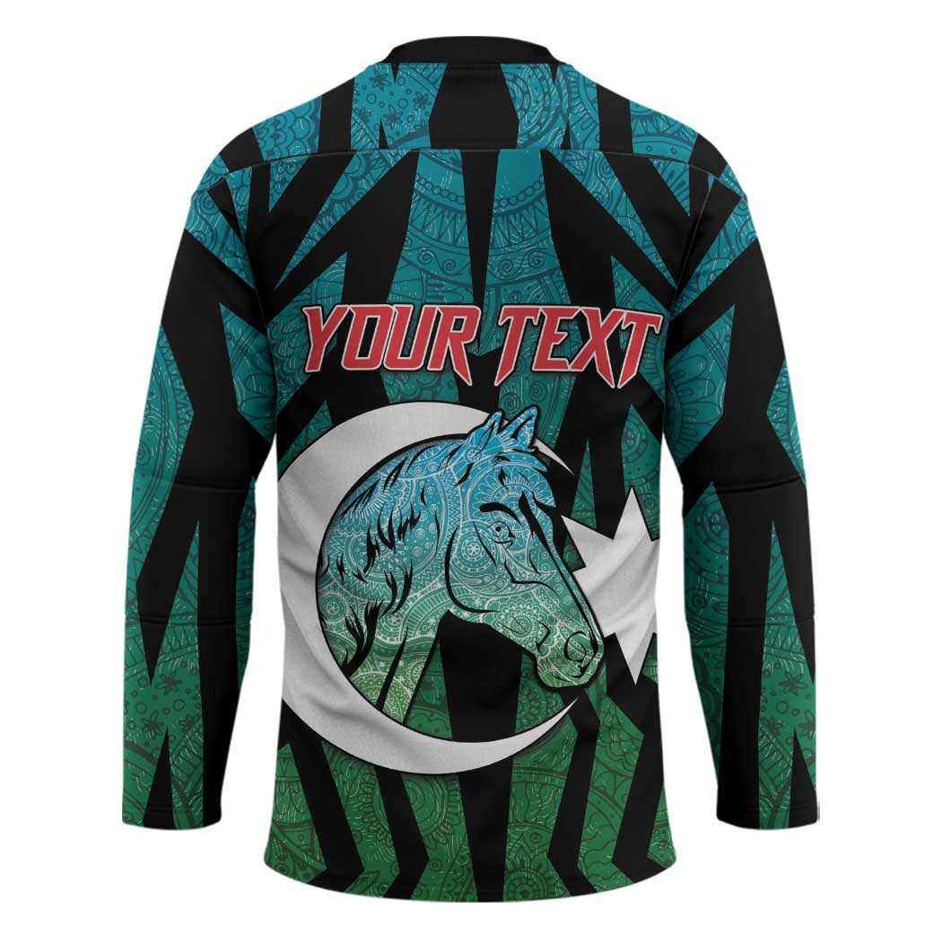 Personalized Azerbaijan Hockey Jersey Karabakh Horse Tattoo - Wonder Print Shop