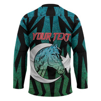 Personalized Azerbaijan Hockey Jersey Karabakh Horse Tattoo - Wonder Print Shop