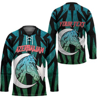 Personalized Azerbaijan Hockey Jersey Karabakh Horse Tattoo - Wonder Print Shop