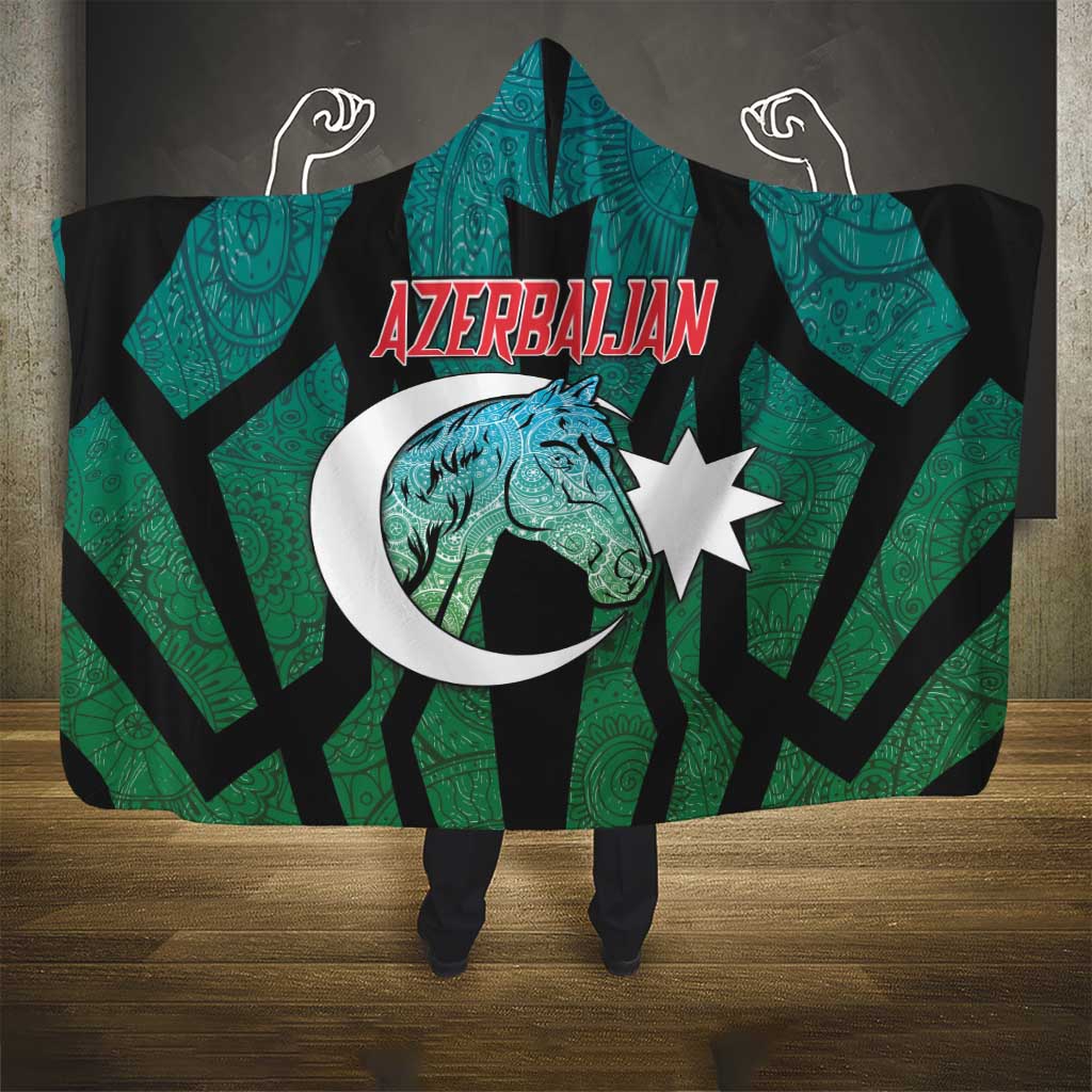 Azerbaijan Hooded Blanket Karabakh Horse Tattoo - Wonder Print Shop