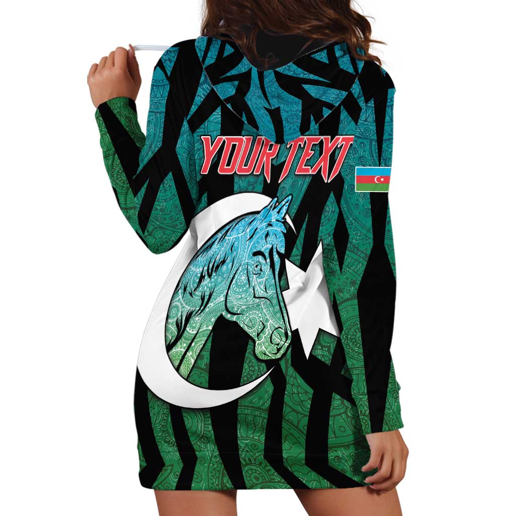Personalized Azerbaijan Hoodie Dress Karabakh Horse Tattoo - Wonder Print Shop