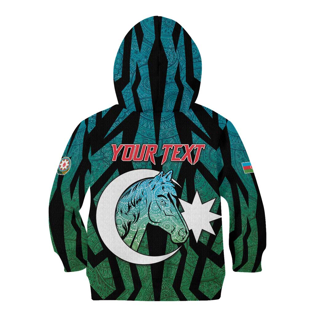 Personalized Azerbaijan Kid Hoodie Karabakh Horse Tattoo - Wonder Print Shop