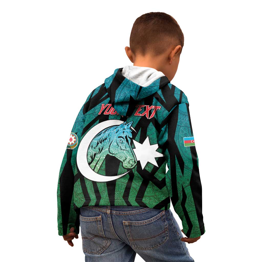 Personalized Azerbaijan Kid Hoodie Karabakh Horse Tattoo - Wonder Print Shop