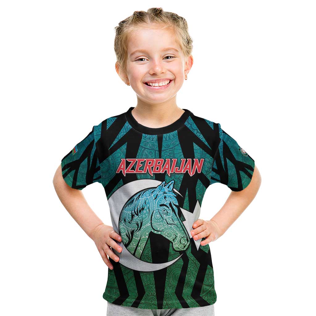 Personalized Azerbaijan Kid T Shirt Karabakh Horse Tattoo - Wonder Print Shop