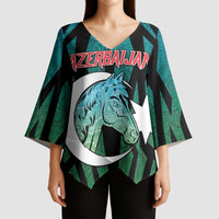 Personalized Azerbaijan Kimono Sleeve Blouse Karabakh Horse Tattoo - Wonder Print Shop