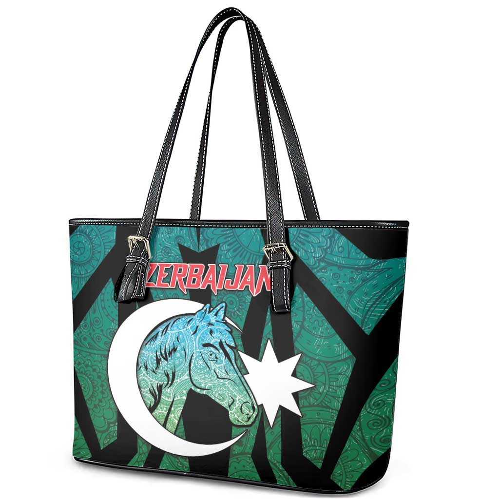 Azerbaijan Leather Tote Bag Karabakh Horse Tattoo - Wonder Print Shop