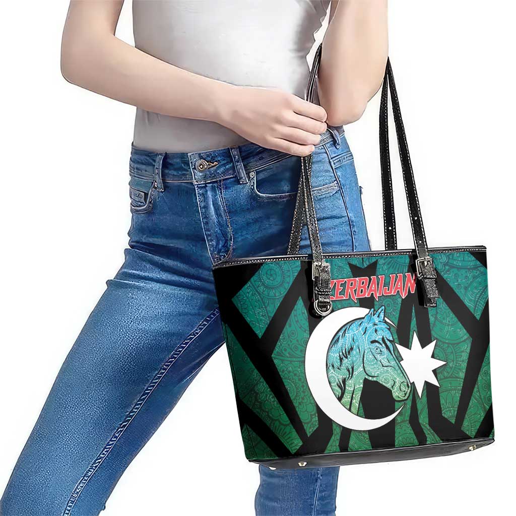 Azerbaijan Leather Tote Bag Karabakh Horse Tattoo - Wonder Print Shop